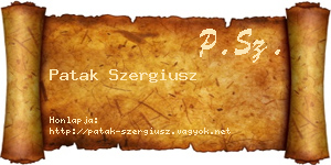 Patak Szergiusz névjegykártya
